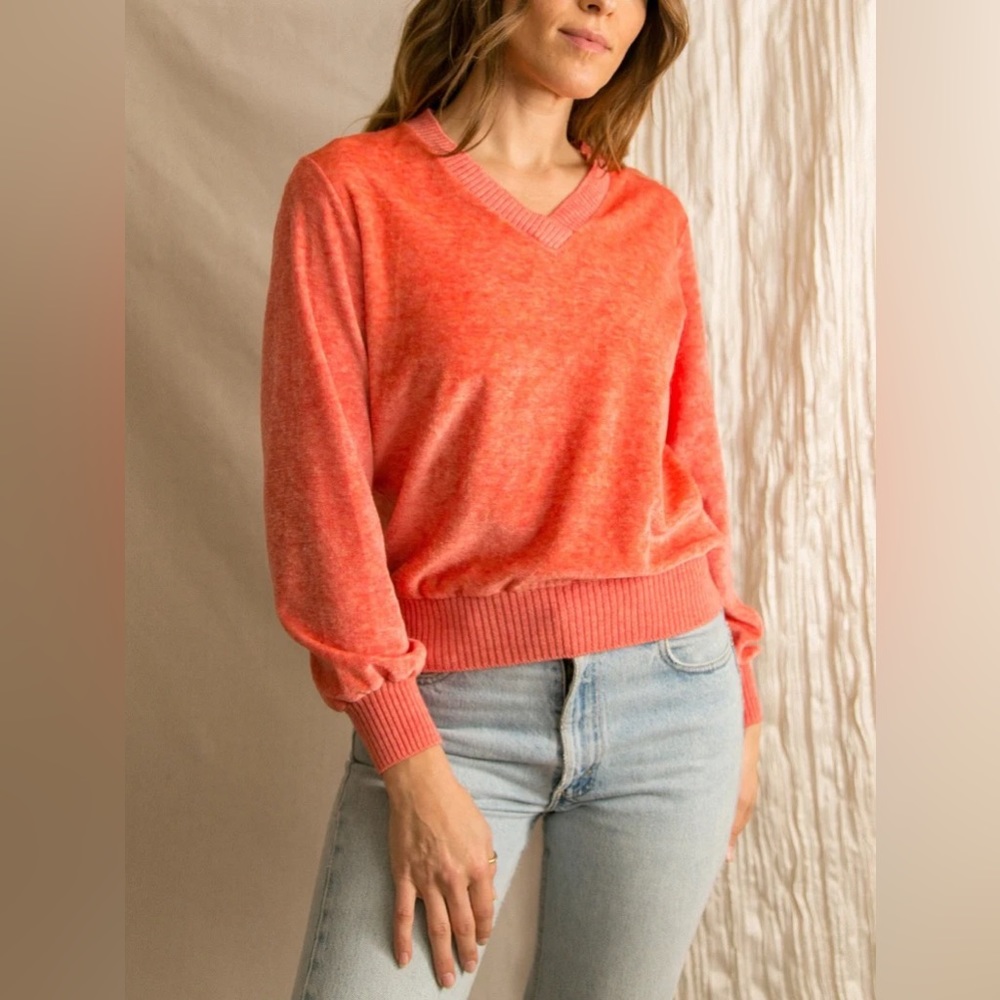 70s Velour pullover / true vintage / made in USA